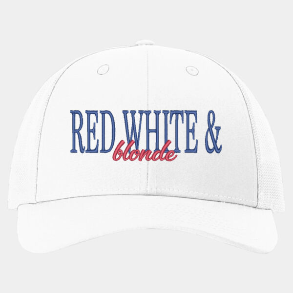 Red, White and Blonde Low Pro Trucker Cap Thumbnail